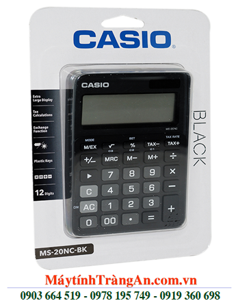 Casio MS-20NC-BK, Máy tính tiền Casio MS-20NC-BK loại 12 số Digits| CÒN HÀNG 