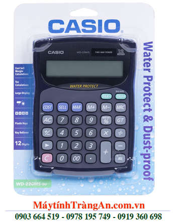 Casio WM-220MS-BU, Máy tính Casio WM-220MS-BU 12 số Digits chịu Nước &Bụi| CÒN HÀNG 