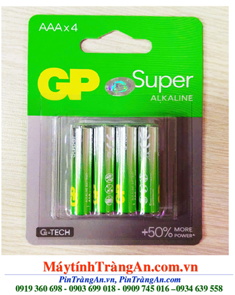 GP24AE-2BC4, Pin AAA 1.5v GP24AE-2BC4 Super Alkaline G-TECH 50% more power (Vỉ 04viên)